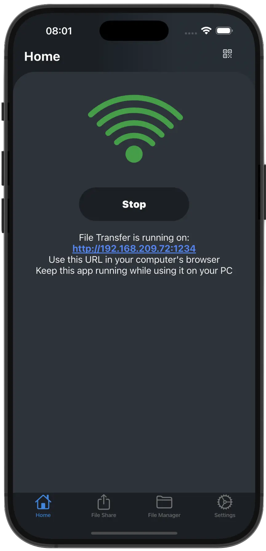 File Transfer Over WiFi